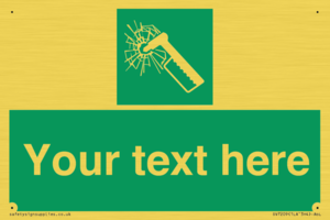 Custom sign safe condition emergency hammer